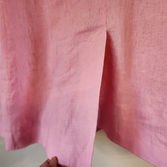 MNG by Mango Women Blazer Suit 100 Linen, Line, 1 botton front, Pockets, Lined - Picture 8 of 15